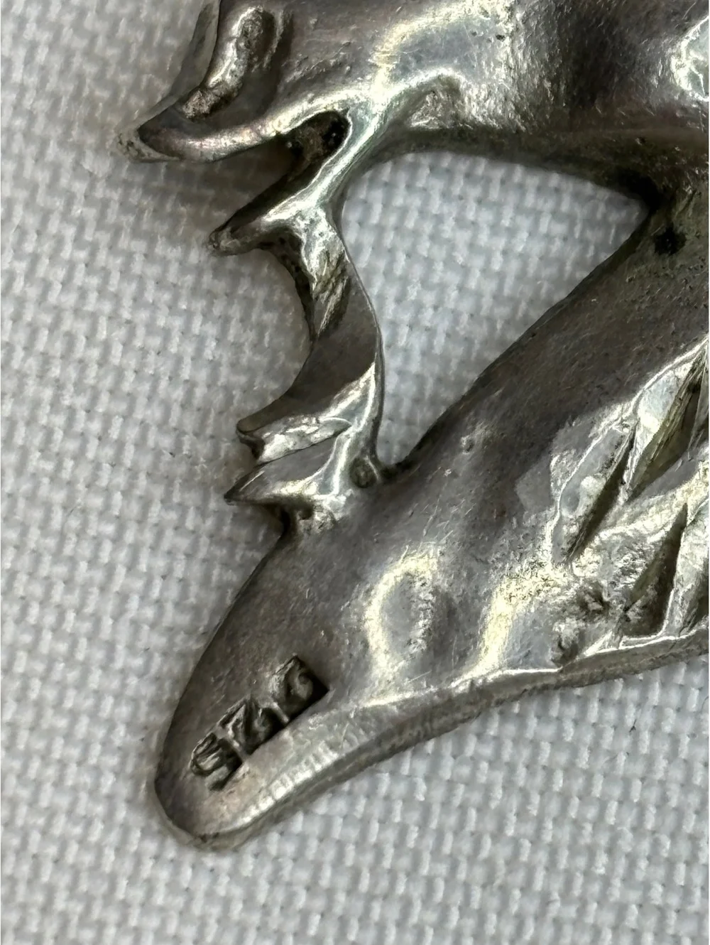 Vintage Silver Unicorn Head Pendant Charm